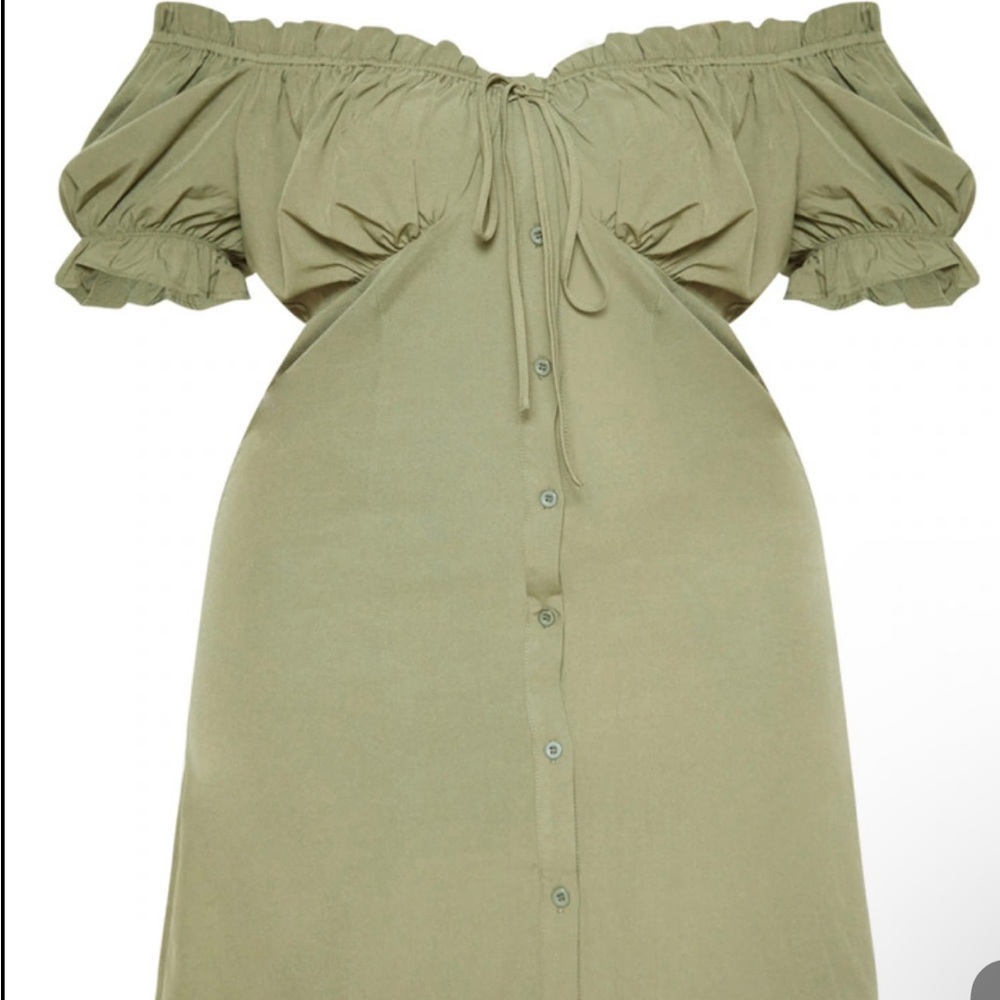 Womens Dress by Pretty littlethings a olive green color size medium - Picture 2 of 9